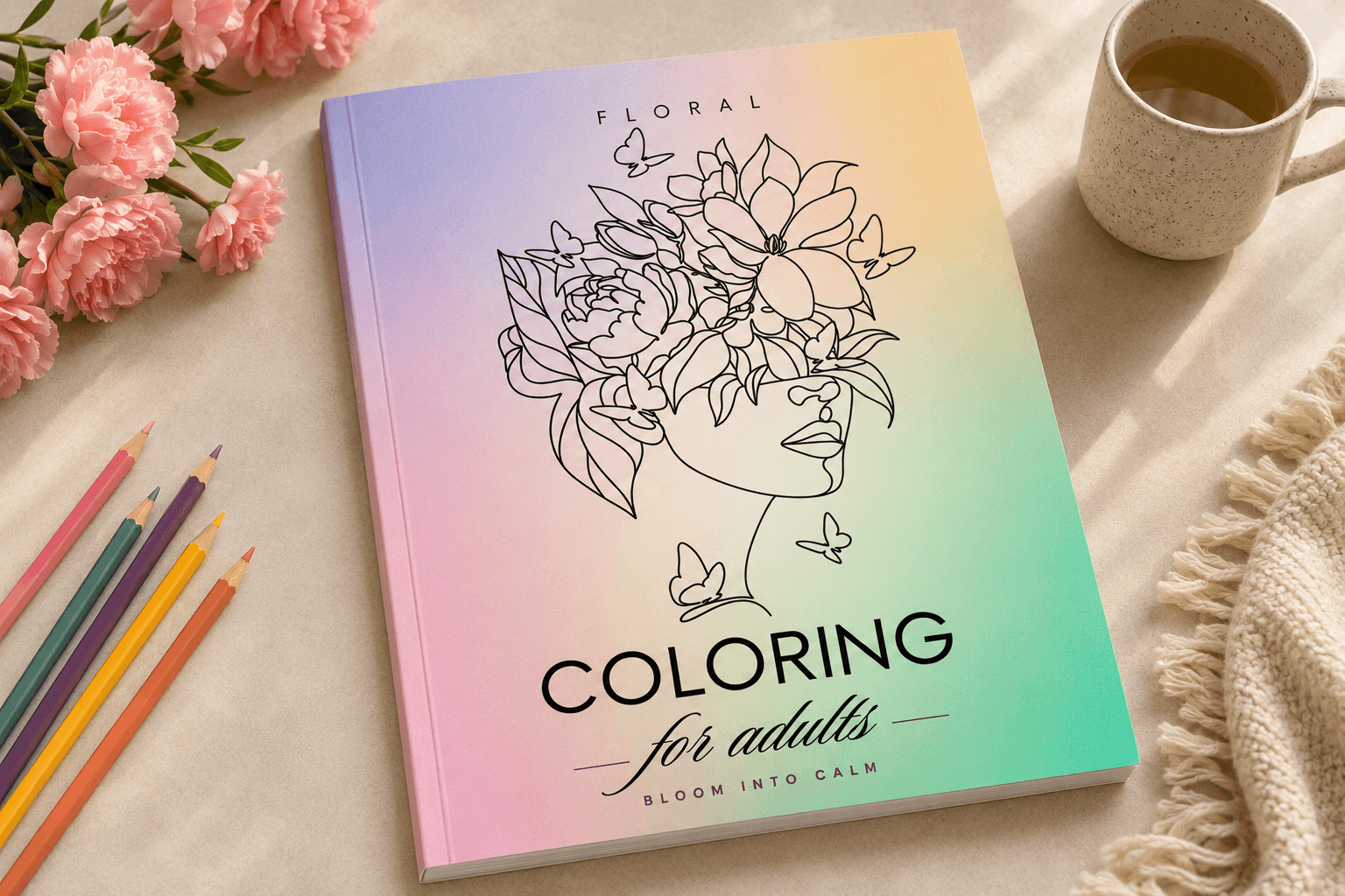 Floral Coloring Book for Adults